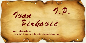 Ivan Pirković vizit kartica